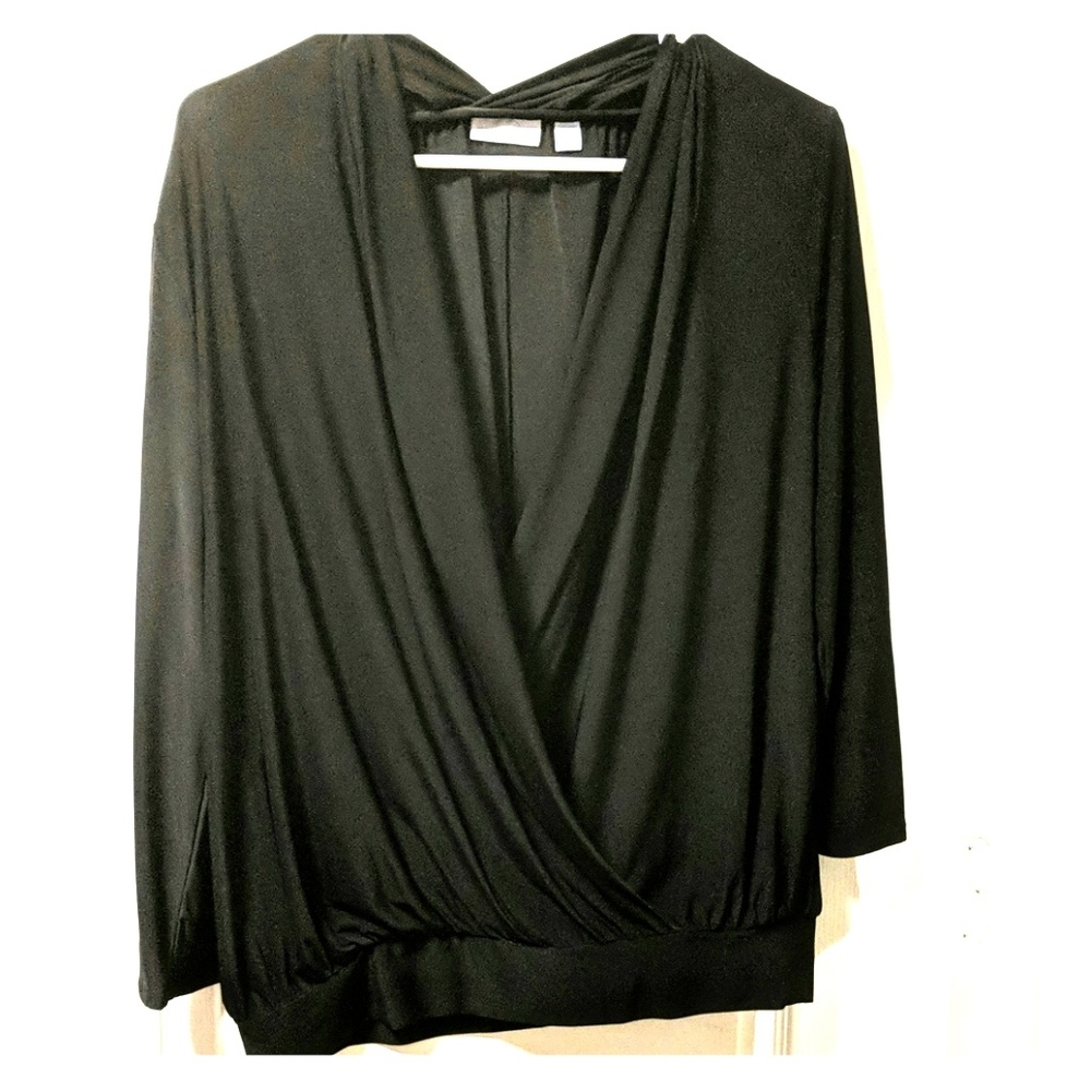 Black wrap blouse